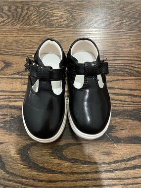 Kids Black T-Strap Mary Jane Shoes